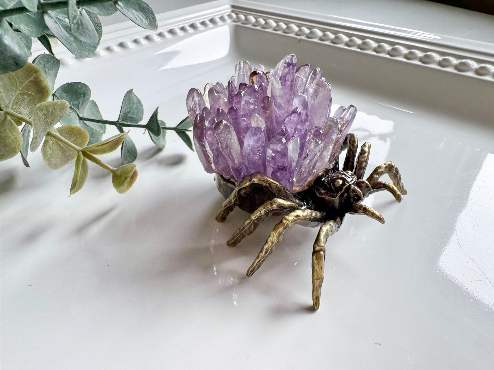 Metal Spider with Crystal Chips