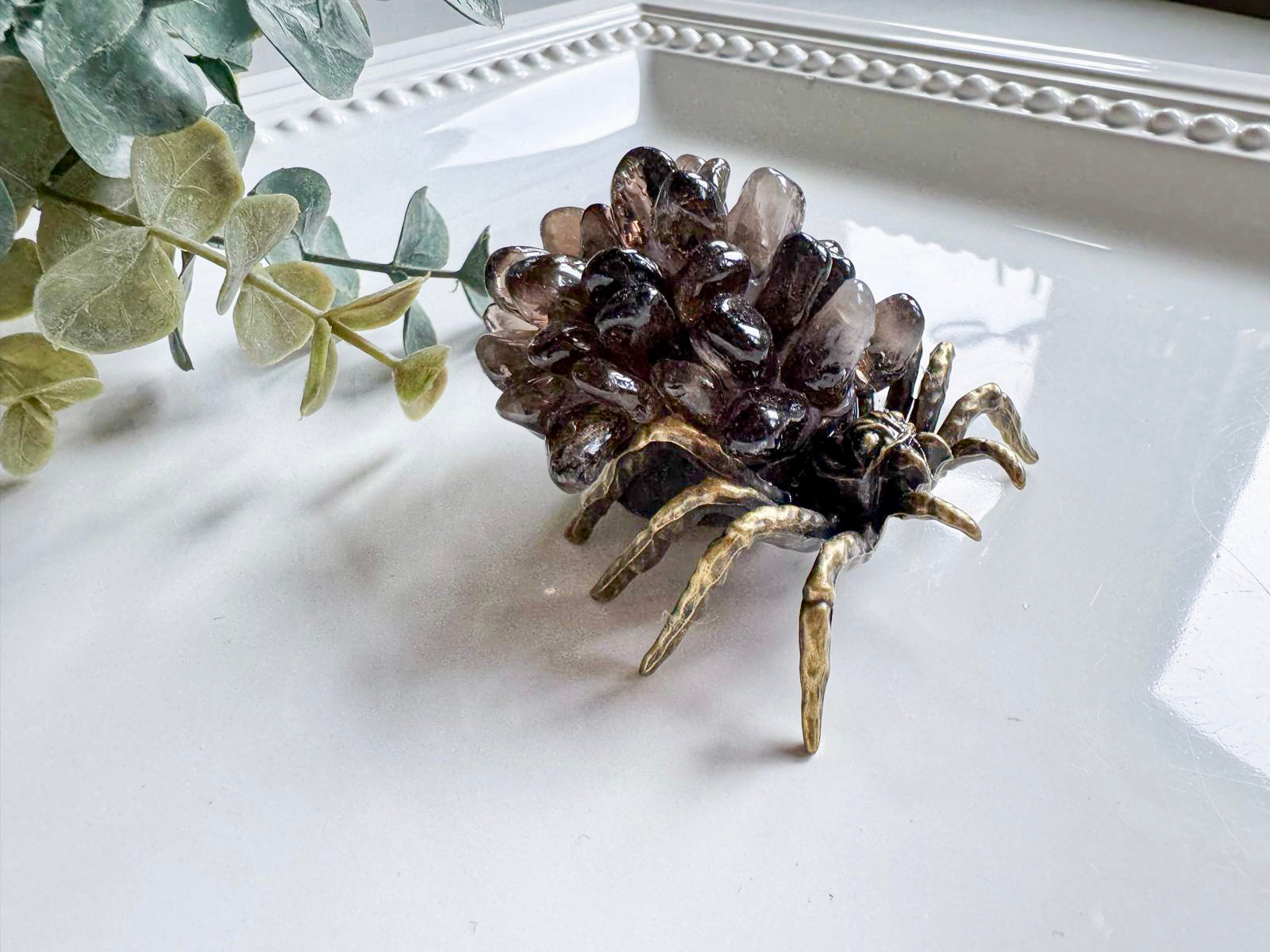 Metal Spider with Crystal Chips
