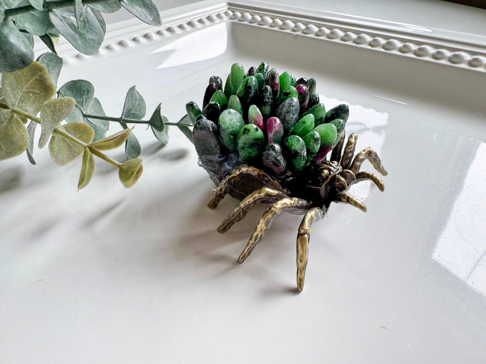 Metal Spider with Crystal Chips