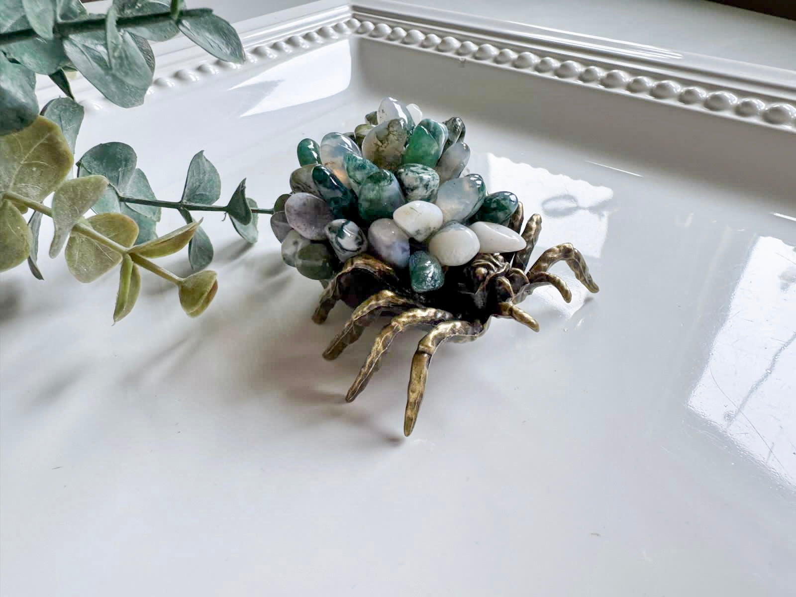 Metal Spider with Crystal Chips