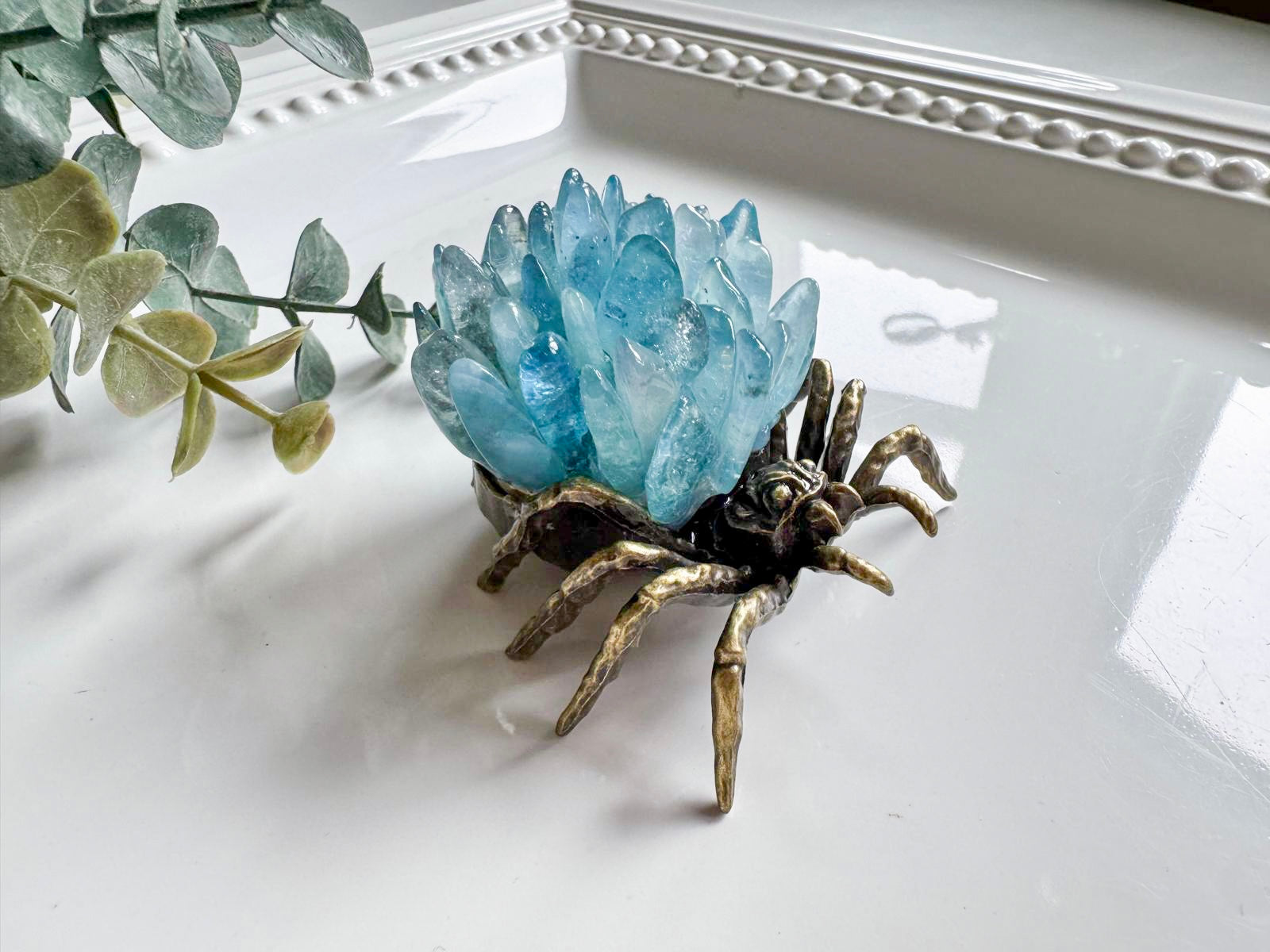 Metal Spider with Crystal Chips