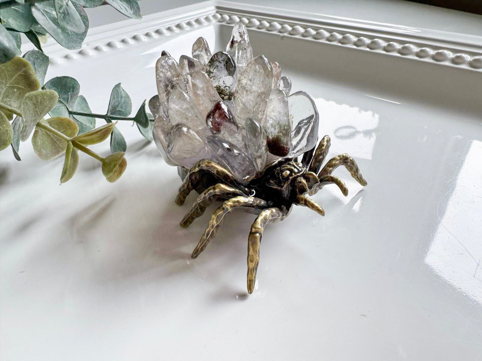 Metal Spider with Crystal Chips