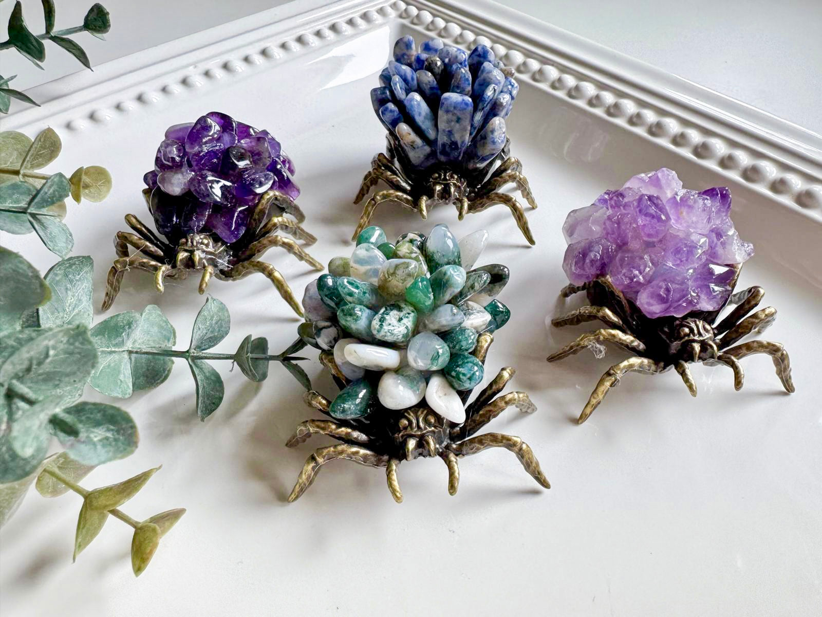 Metal Spider with Crystal Chips