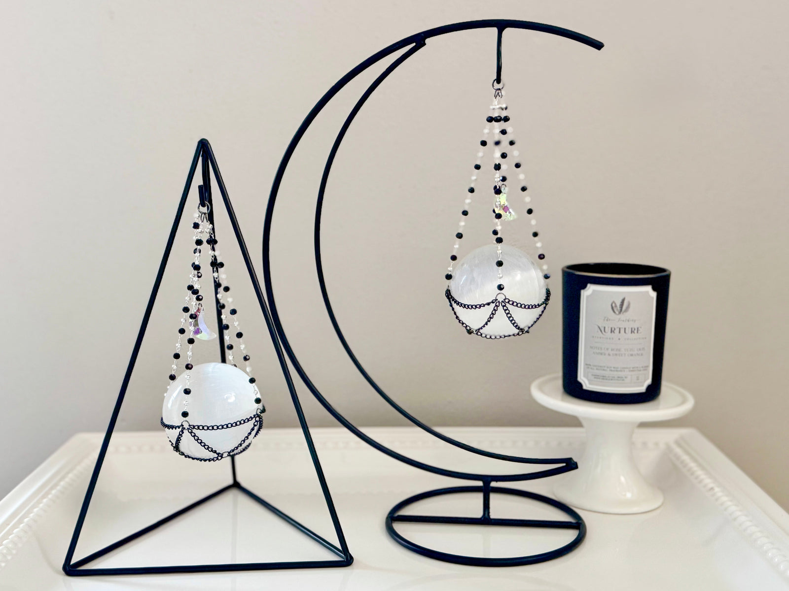 Metal Stand with Hanging Sphere Holder