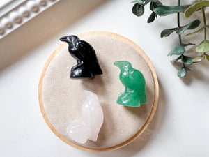 Mini Crow Crystal Carving