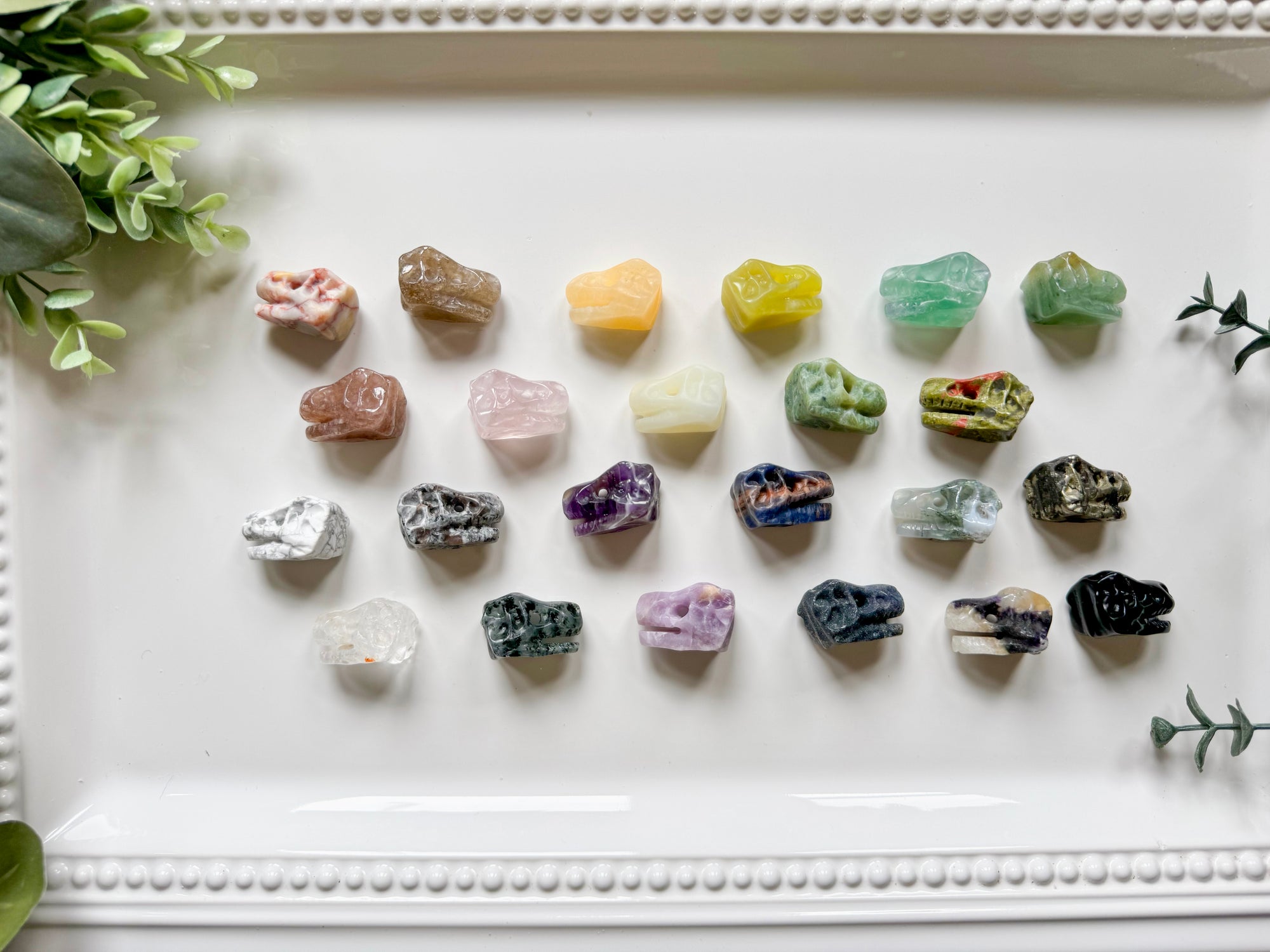 Mini Dinosaur Head Crystal Carving