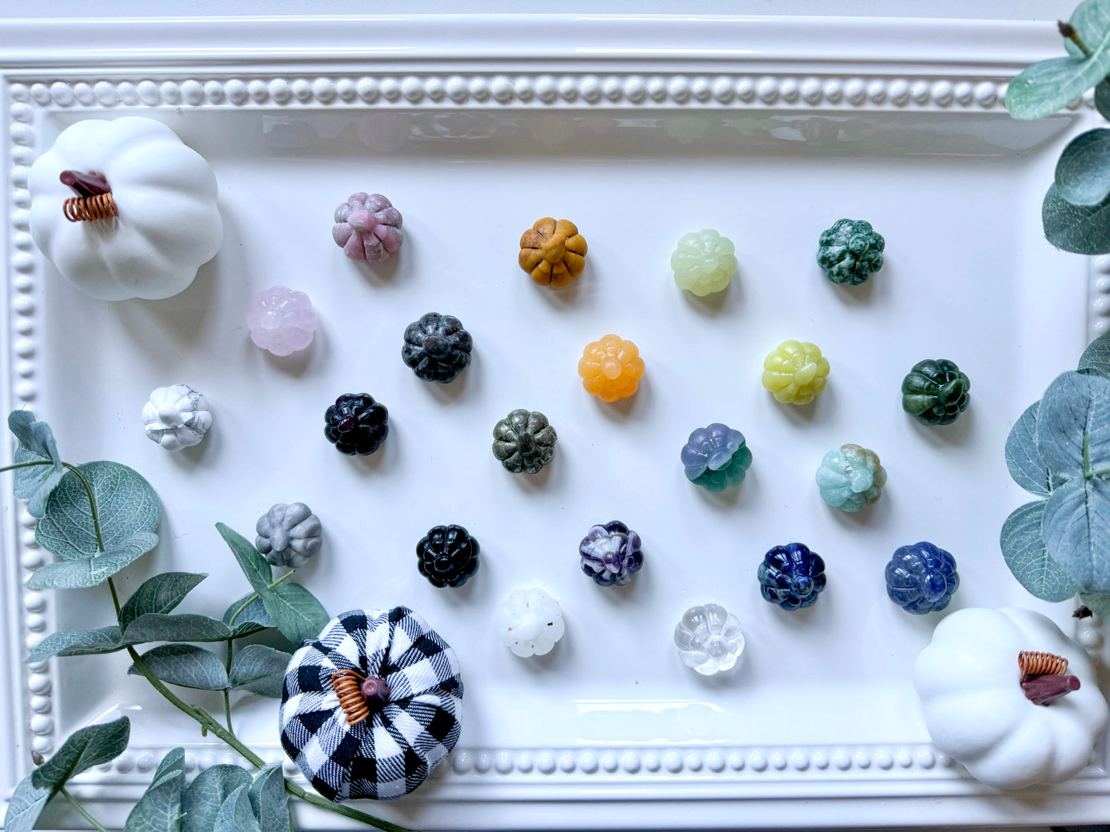 Mini Flat Bottom Pumpkin Crystal Carving || 1"Mini Flat Bottom Pumpkin Crystal Carving || 1"