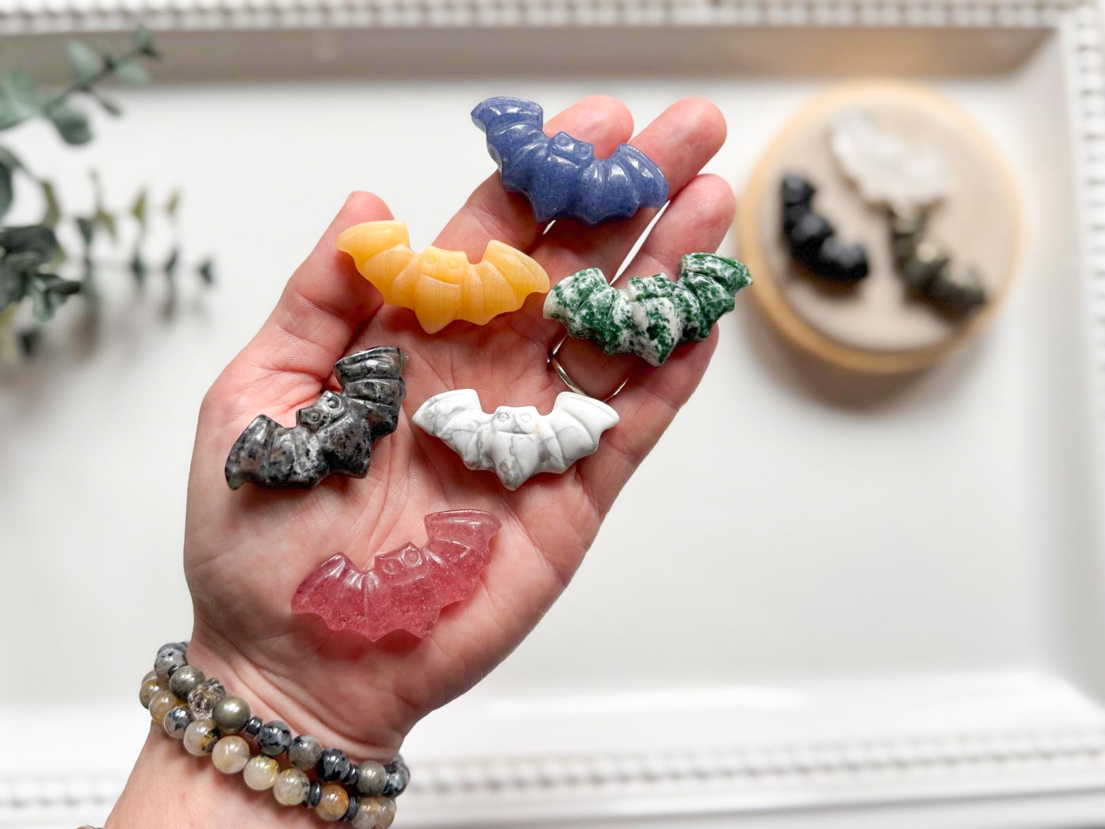 Mini Flying Bat Crystal Carving