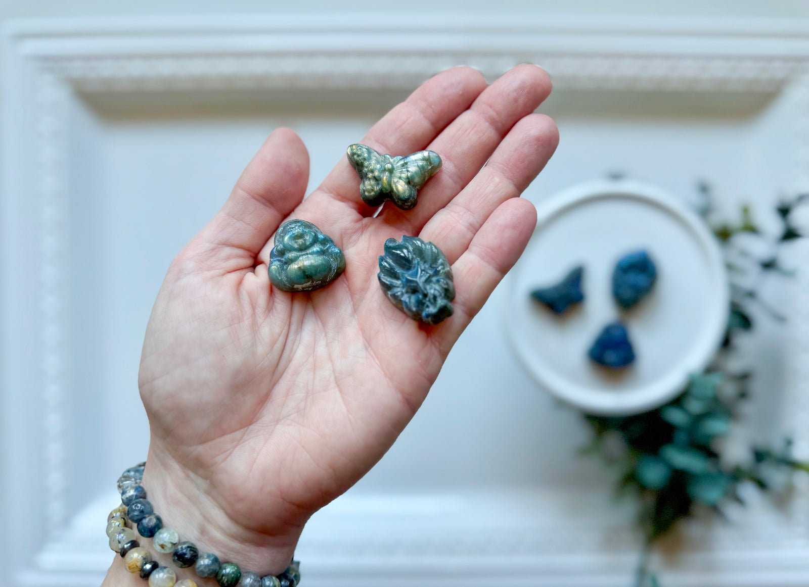 Mini Labradorite Flat Back Carvings
