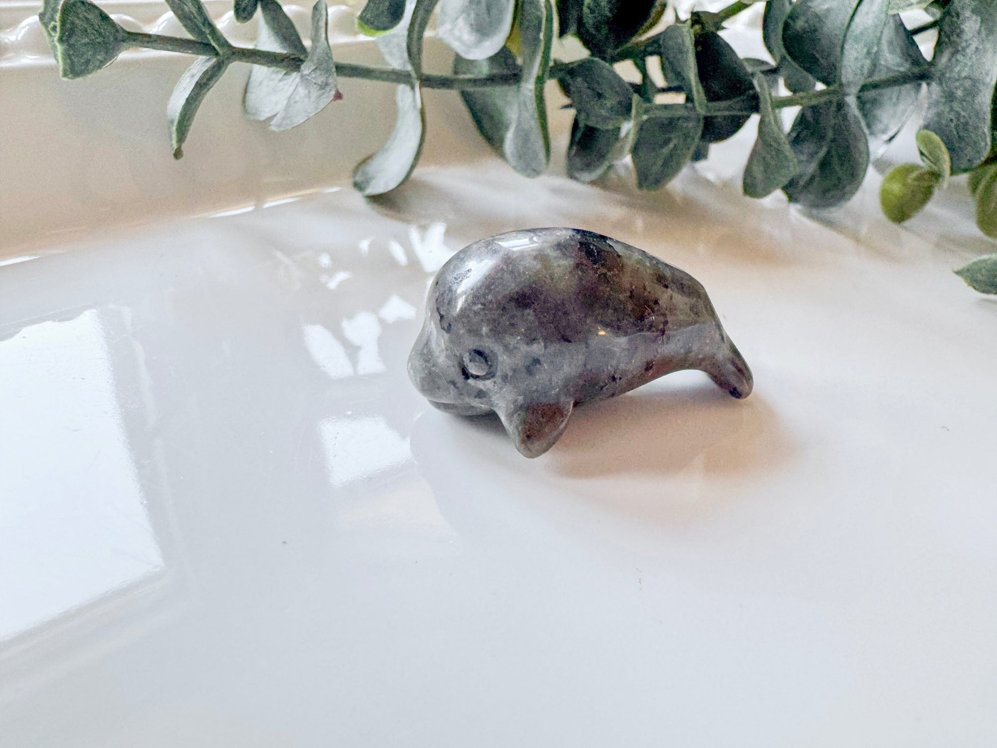 Mini Manatee Crystal Carving