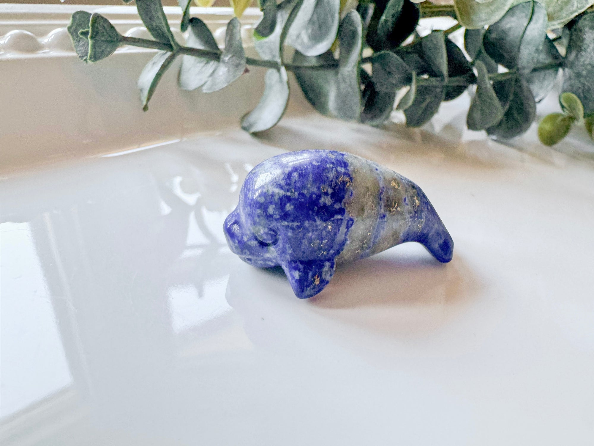 Mini Manatee Crystal Carving