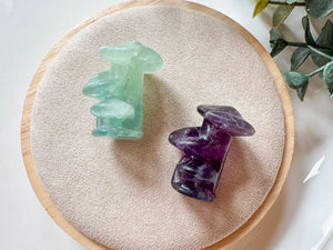 Mini Mushroom Family Crystal Carving