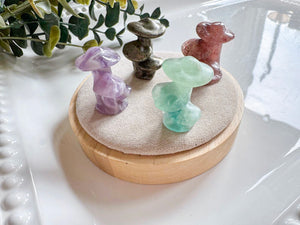 Mini Mushroom Family Crystal Carving