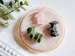 Mini Mushroom Family Crystal Carving