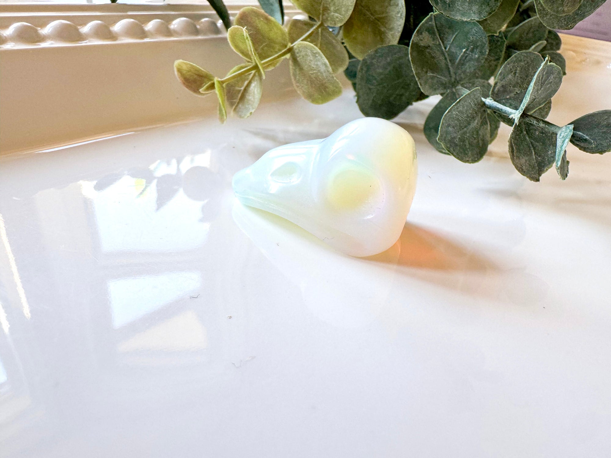 Mini Raven Skull Crystal Carving || 1.25"
