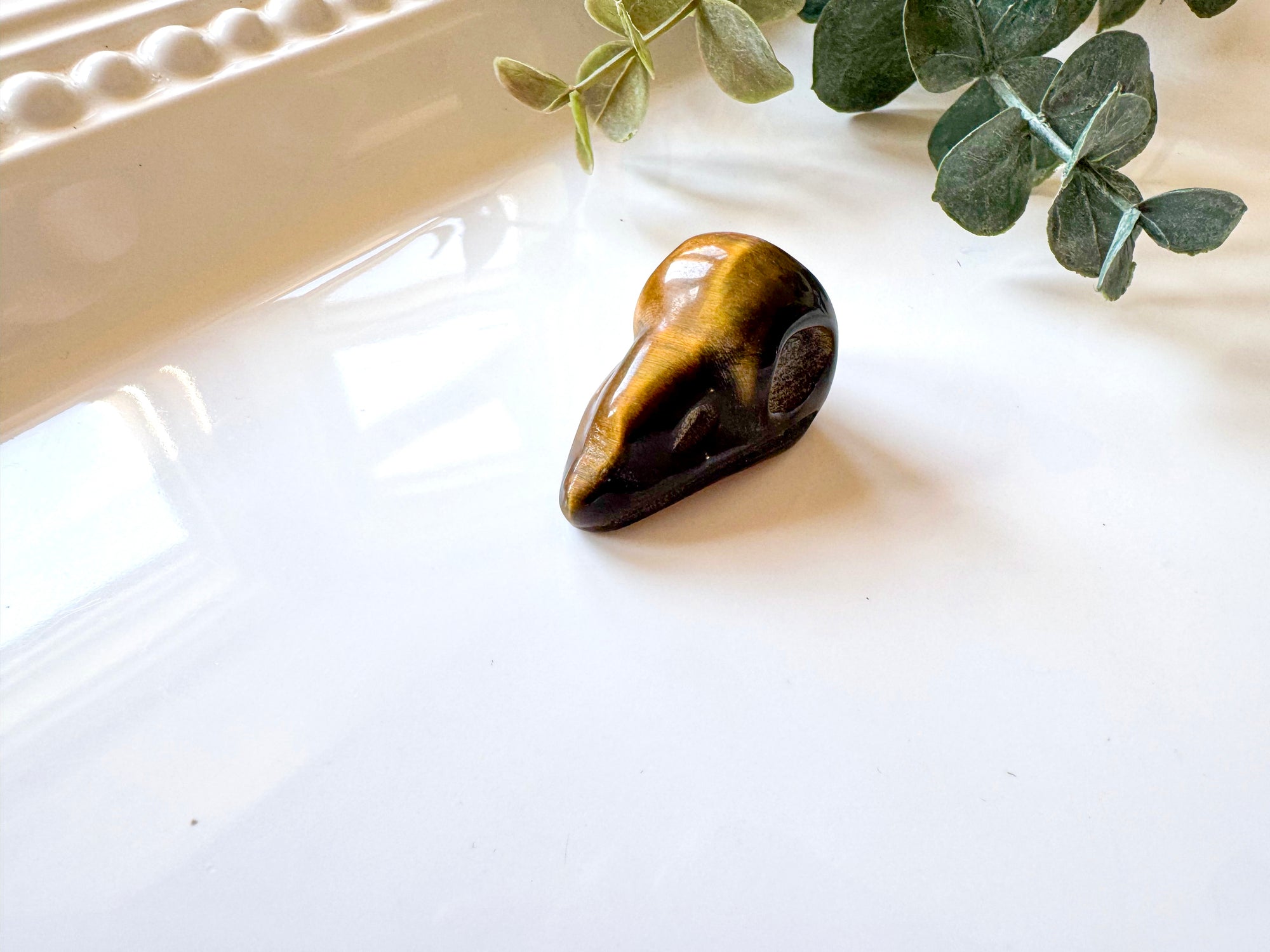 Mini Raven Skull Crystal Carving || 1.25"