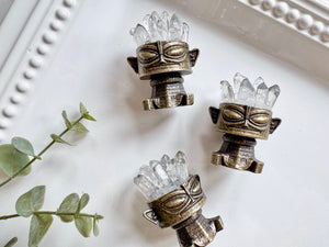Mini Sanxingdui Statue with Clear Quartz Mini Points