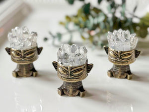 Mini Sanxingdui Statue with Clear Quartz Mini Points