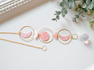 Moon Phase Rainbow Catcher Window Hanger || Gold