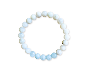 Moonstone & Aquamarine Beaded Bracelet || Reiki Infused
