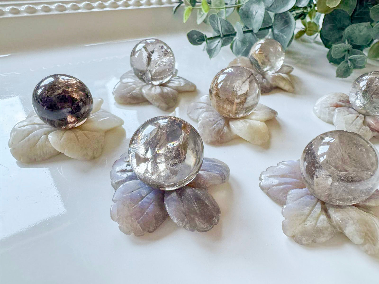 Moonstone Hibiscus Flower Carving