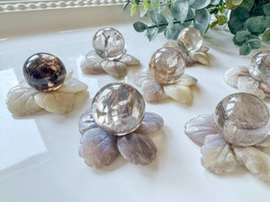 Moonstone Hibiscus Flower Carving