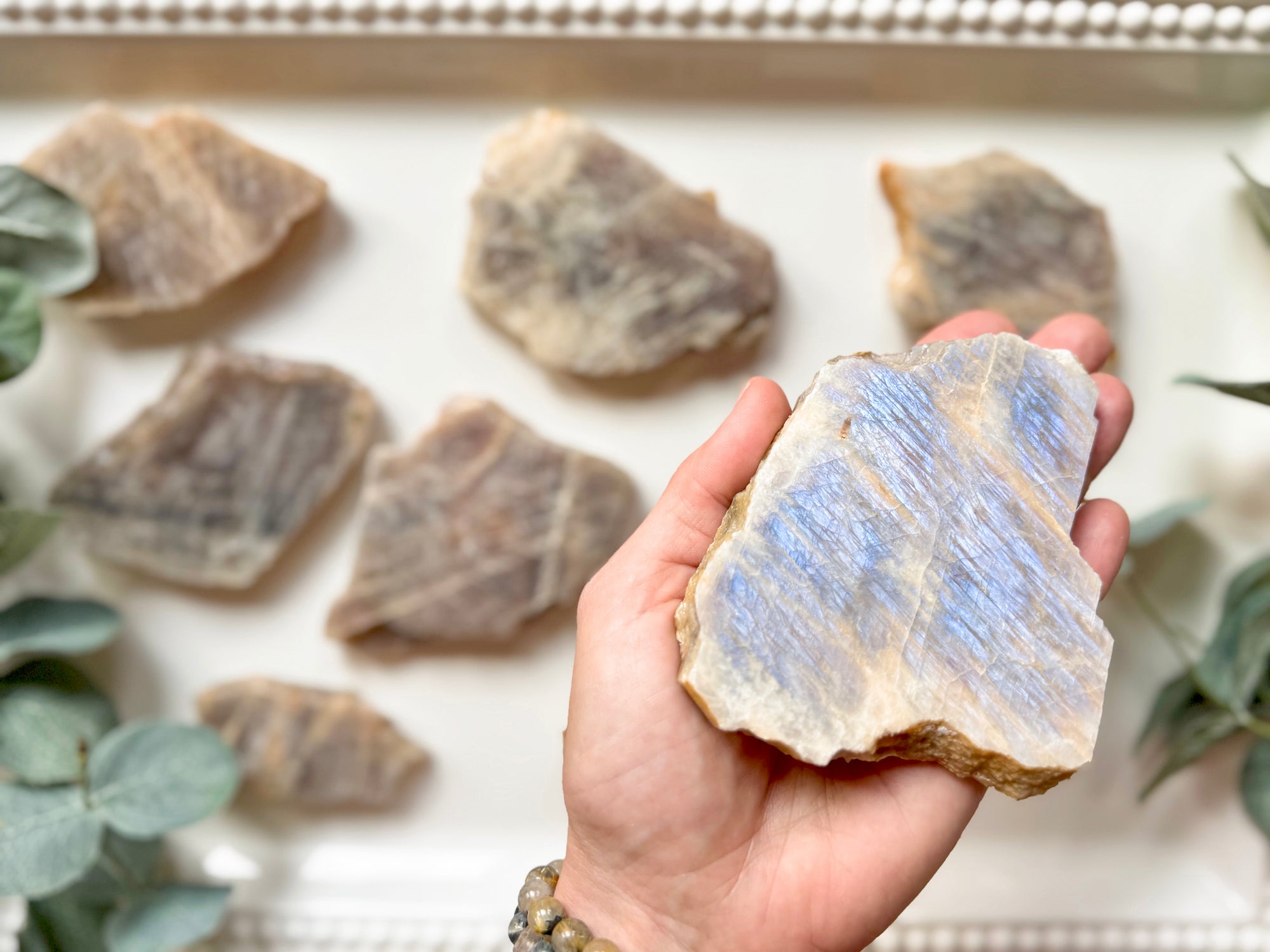Moonstone & Sunstone Mix Slab Raw Polished
