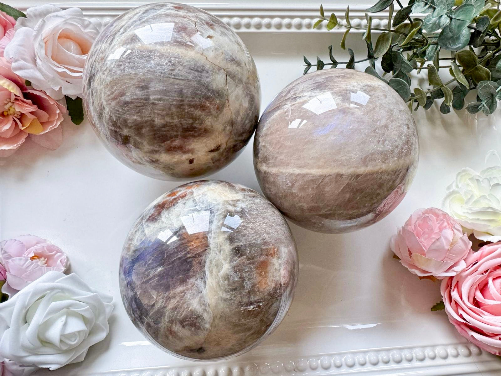 Moonstone & Sunstone Mix Sphere || Large