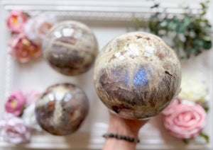 Moonstone & Sunstone Mix Sphere || Large