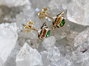 Mystic Topaz Pointed Square Faceted Post Sterling Earrings