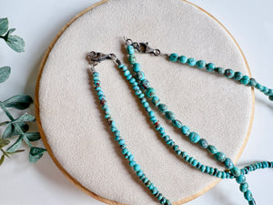 Navajo Sterling Silver Beaded Prince Turquoise Necklace || Handmade