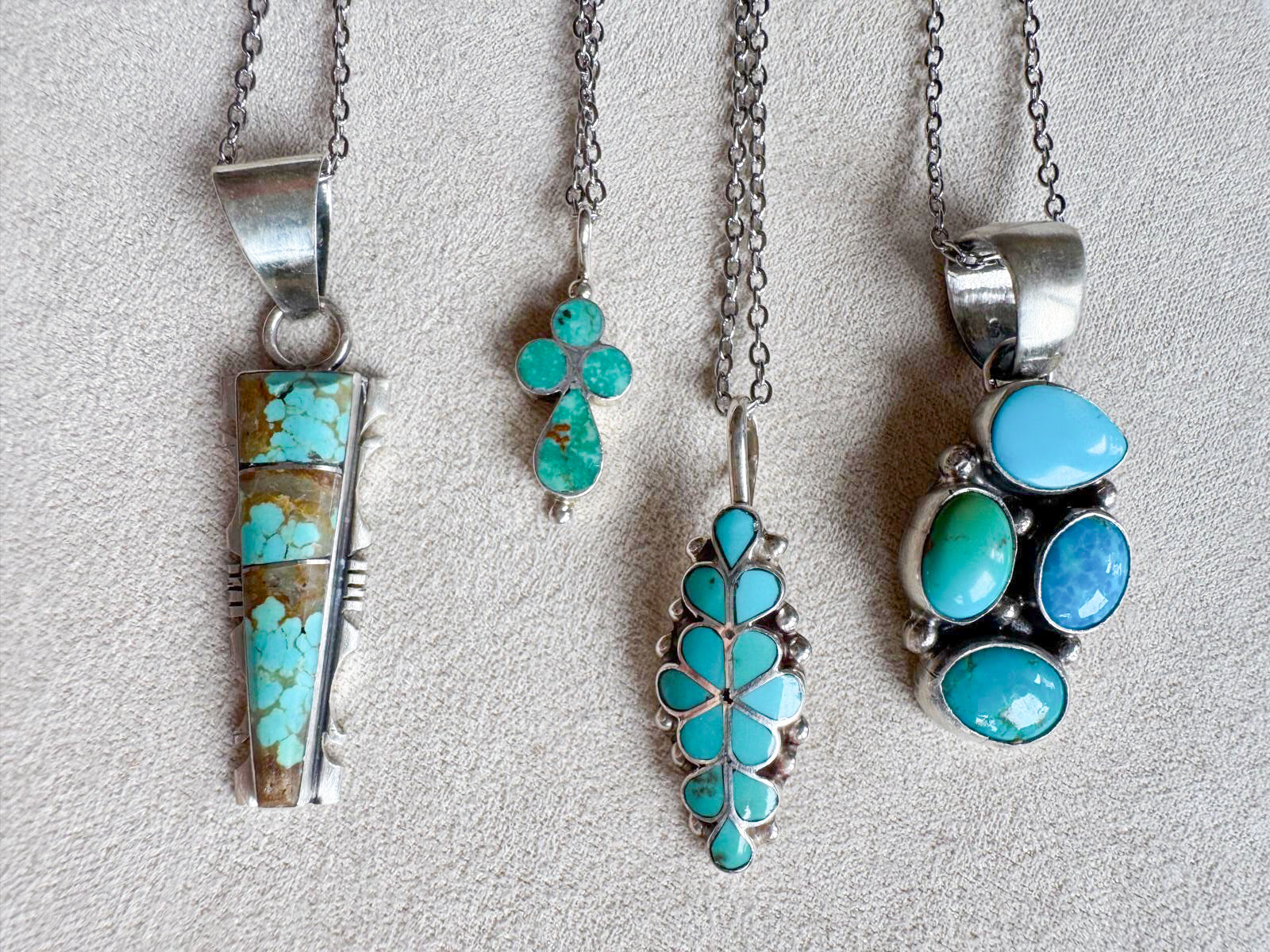Navajo Native American Turquoise Pendant || Sterling Silver Handmade