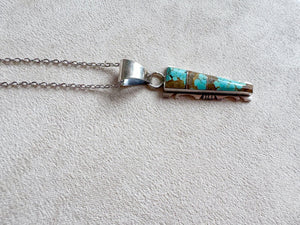 Navajo Native American Turquoise Pendant || Sterling Silver Handmade