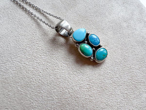 Navajo Native American Turquoise Pendant || Sterling Silver Handmade