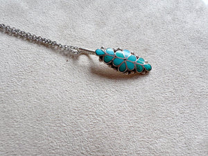 Navajo Native American Turquoise Pendant || Sterling Silver Handmade