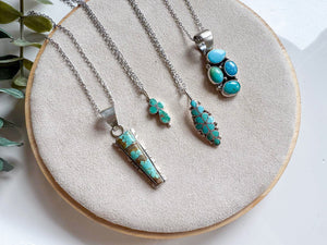 Navajo Native American Turquoise Pendant || Sterling Silver Handmade