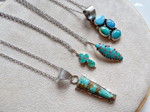 Navajo Native American Turquoise Pendant || Sterling Silver Handmade