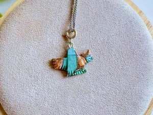Navajo Spiny Oyster Turquoise Fetish Pendant