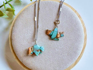 Navajo Spiny Oyster Turquoise Fetish Pendant