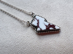 Navajo Wild Horse Stone Lightning Sterling Necklace || Handmade