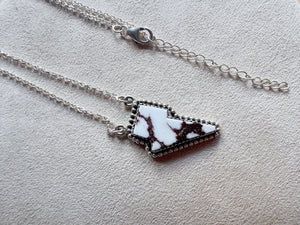 Navajo Wild Horse Stone Lightning Sterling Necklace || Handmade