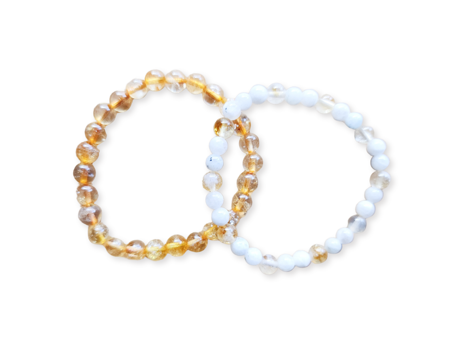 November Bracelet Stack || Citrine & Moonstone Beaded Bracelet || Reiki Infused