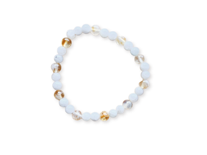 November Bracelet Stack || Citrine & Moonstone Beaded Bracelet || Reiki Infused