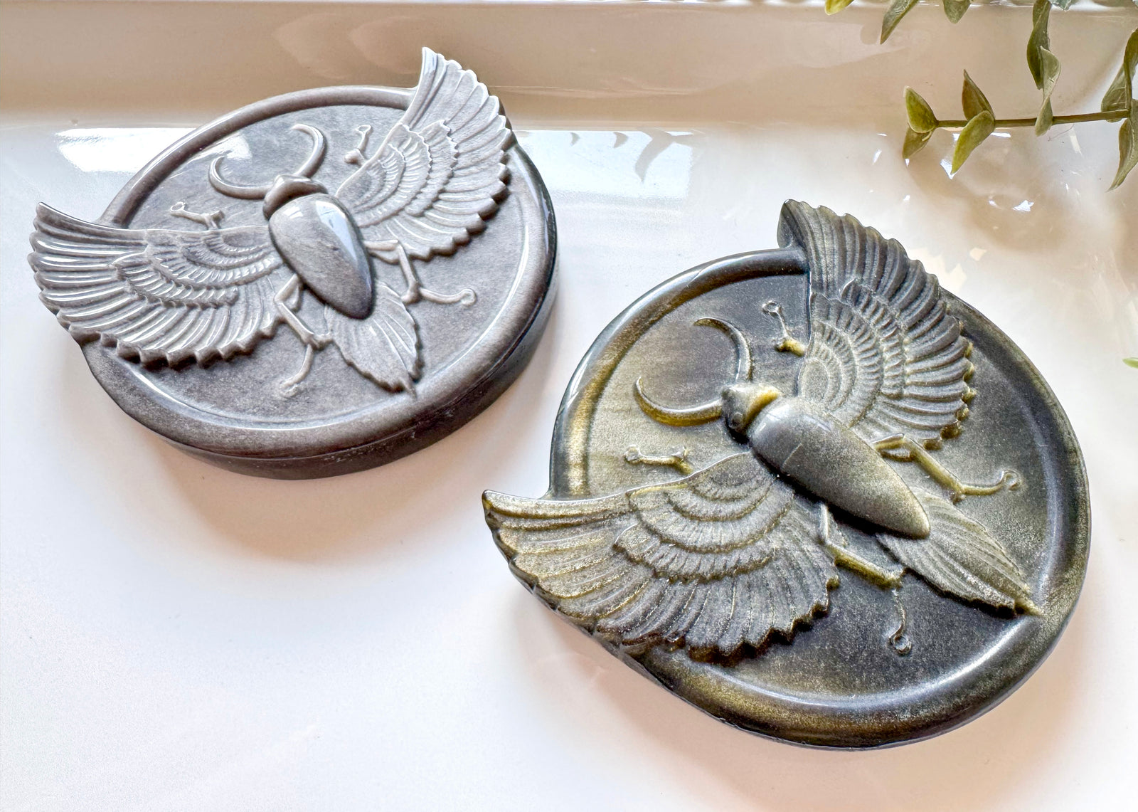 Obsidian Scarab Carving