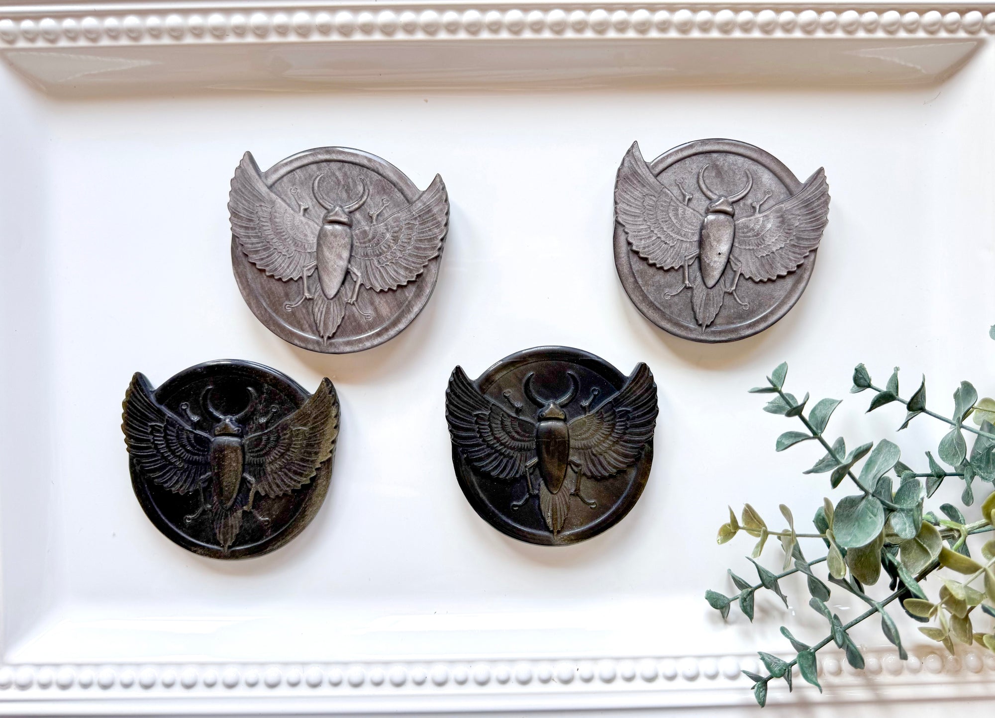Obsidian Scarab Carving
