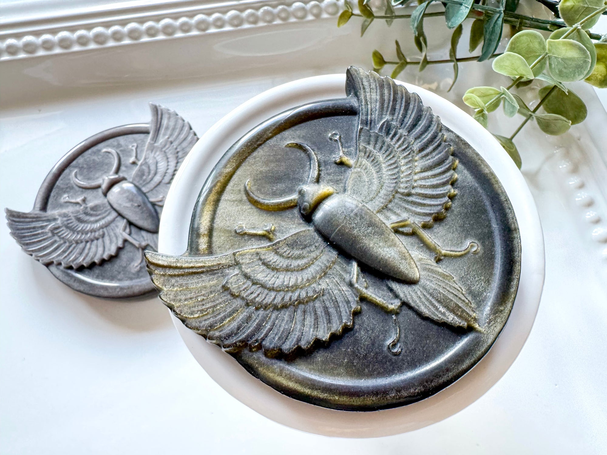 Obsidian Scarab Carving