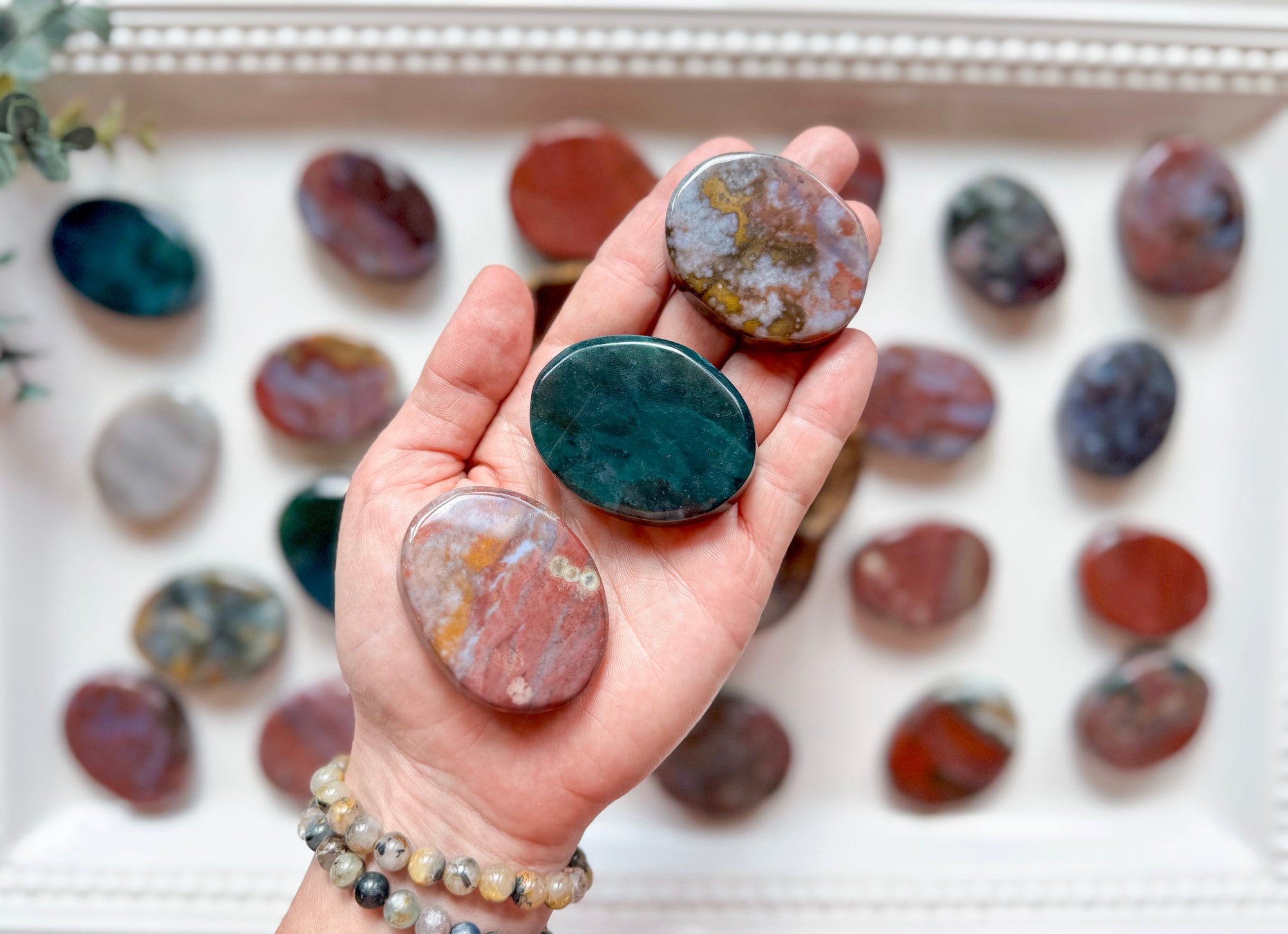 Ocean Jasper Flat Palm Stone
