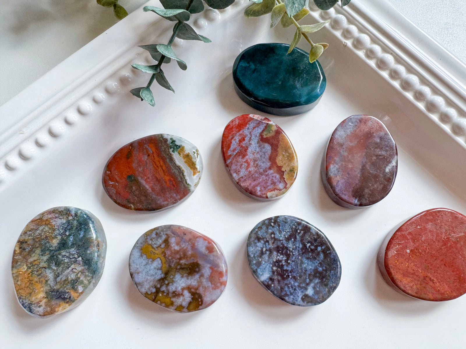 Ocean Jasper Flat Palm Stone
