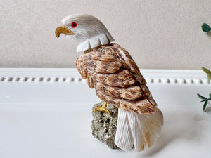 Onyx Bald Eagle on Crystal Base || Peru