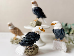 Onyx Bald Eagle on Crystal Base || Peru